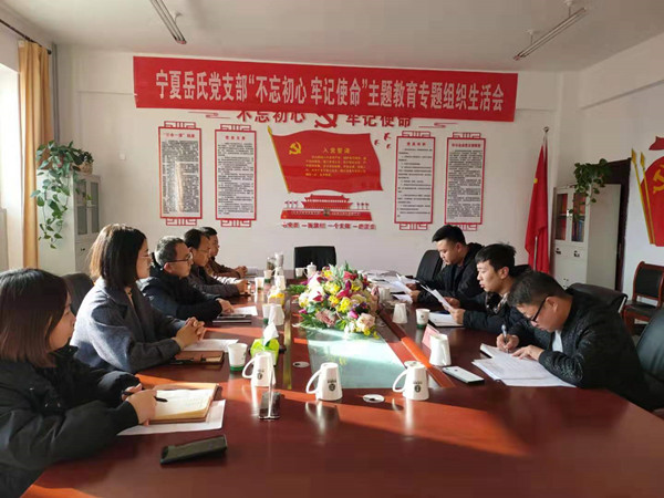 寧夏岳氏黨支部召開“不忘初心，牢記使命”主題教育專題組織生活會(huì)